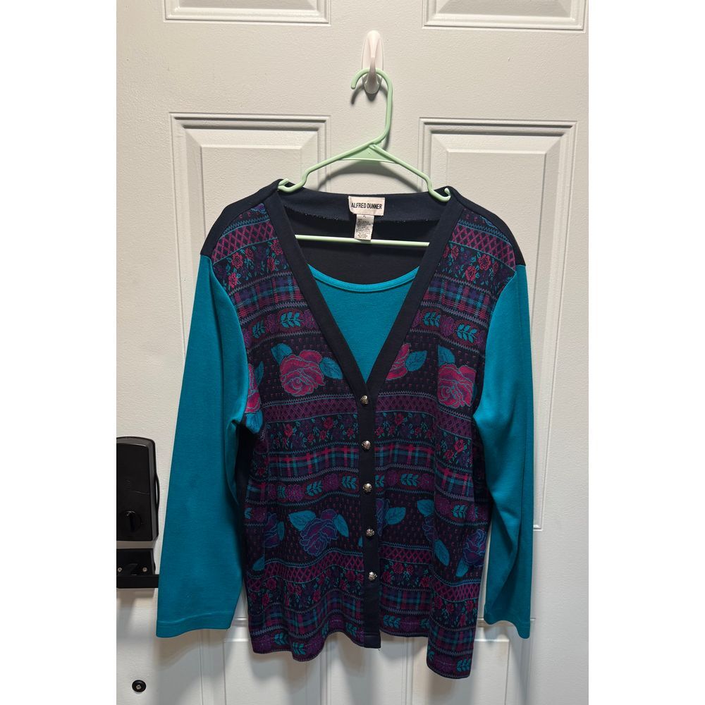 Women's Alfred Dunner Floral‎ Button Floral Granny Core Cardigan Size XL